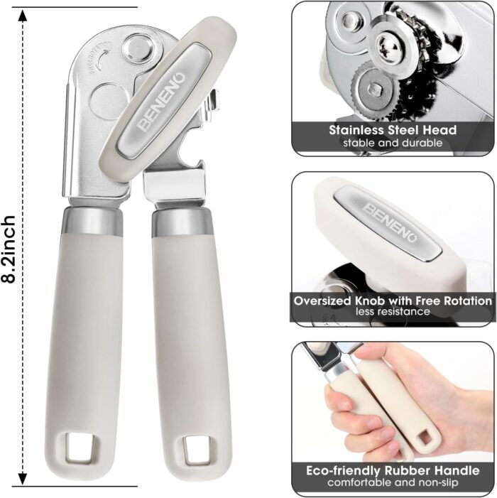 Beneno Heavy Duty Hand Can Opener Manual with Magnet