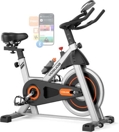 Exercise Bike – Brake Pad Stationary Bike with App Connectivity & Tablet Holder
